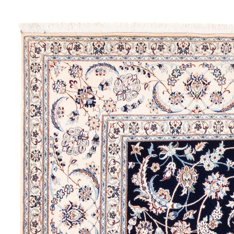 Tapis persan - Nain - Premium - 260 x 215 cm - bleu foncé