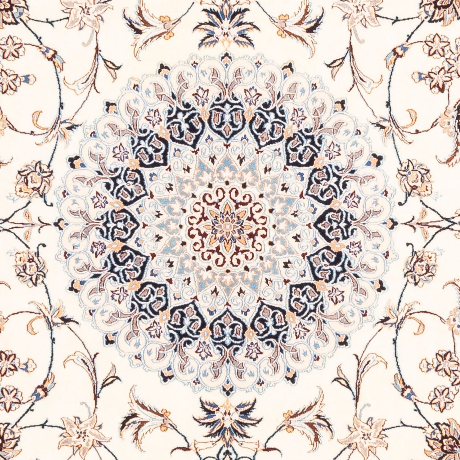Tapis persan - Nain - Premium - 240 x 203 cm - crème