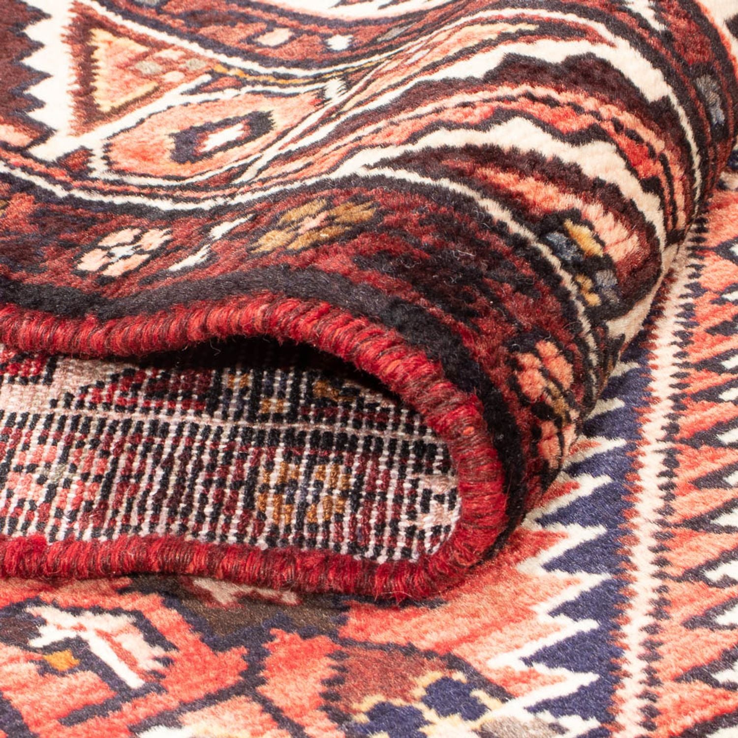 Tapis de couloir Tapis persan - Nomadic - 350 x 116 cm - rouge