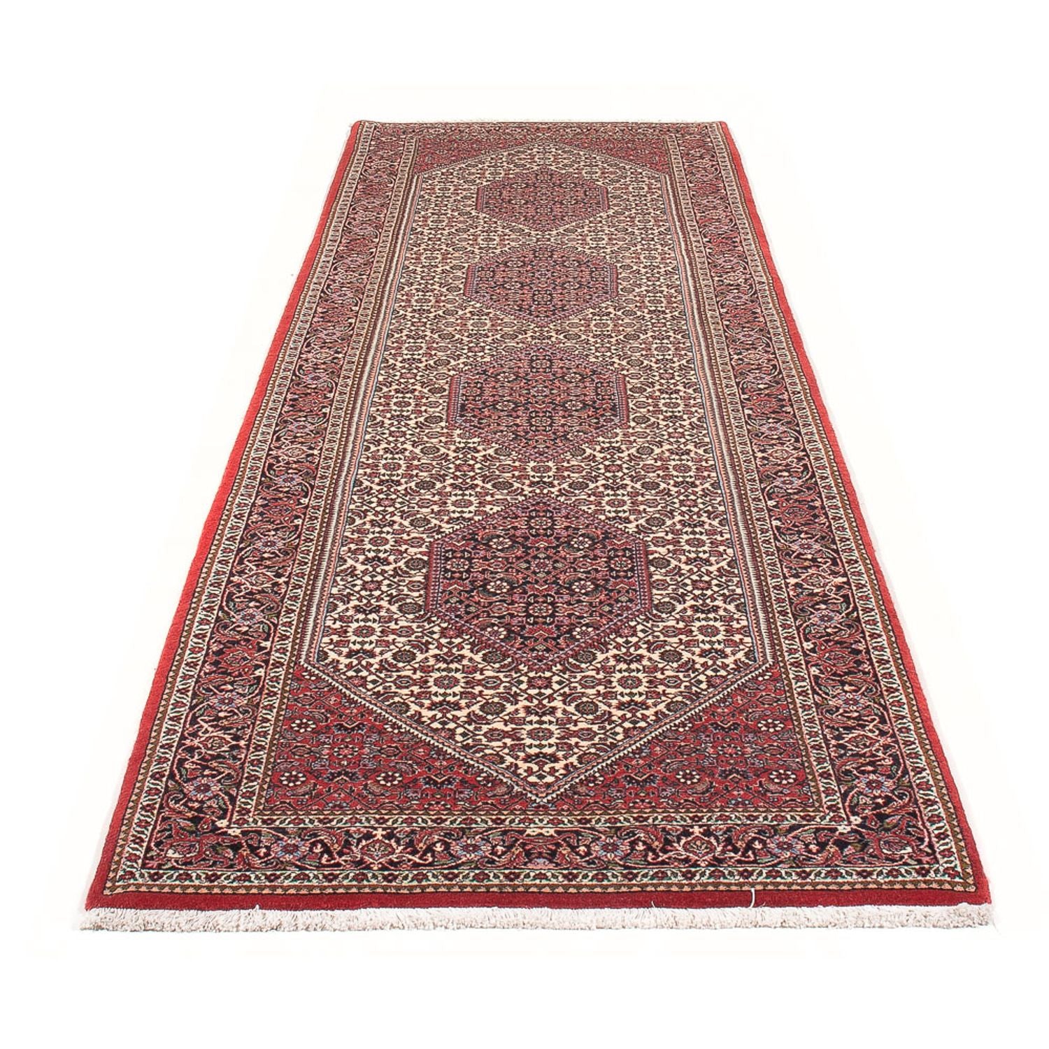 Tapis de couloir Tapis persan - Bidjar - 305 x 90 cm - beige