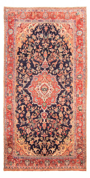 Tapis persan - Nomadic - 295 x 157 cm - bleu foncé