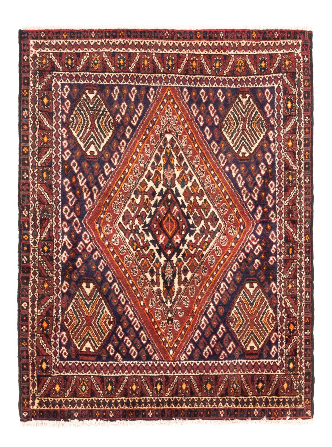 Tapis persan - Nomadic - 127 x 98 cm - rouge bordeaux