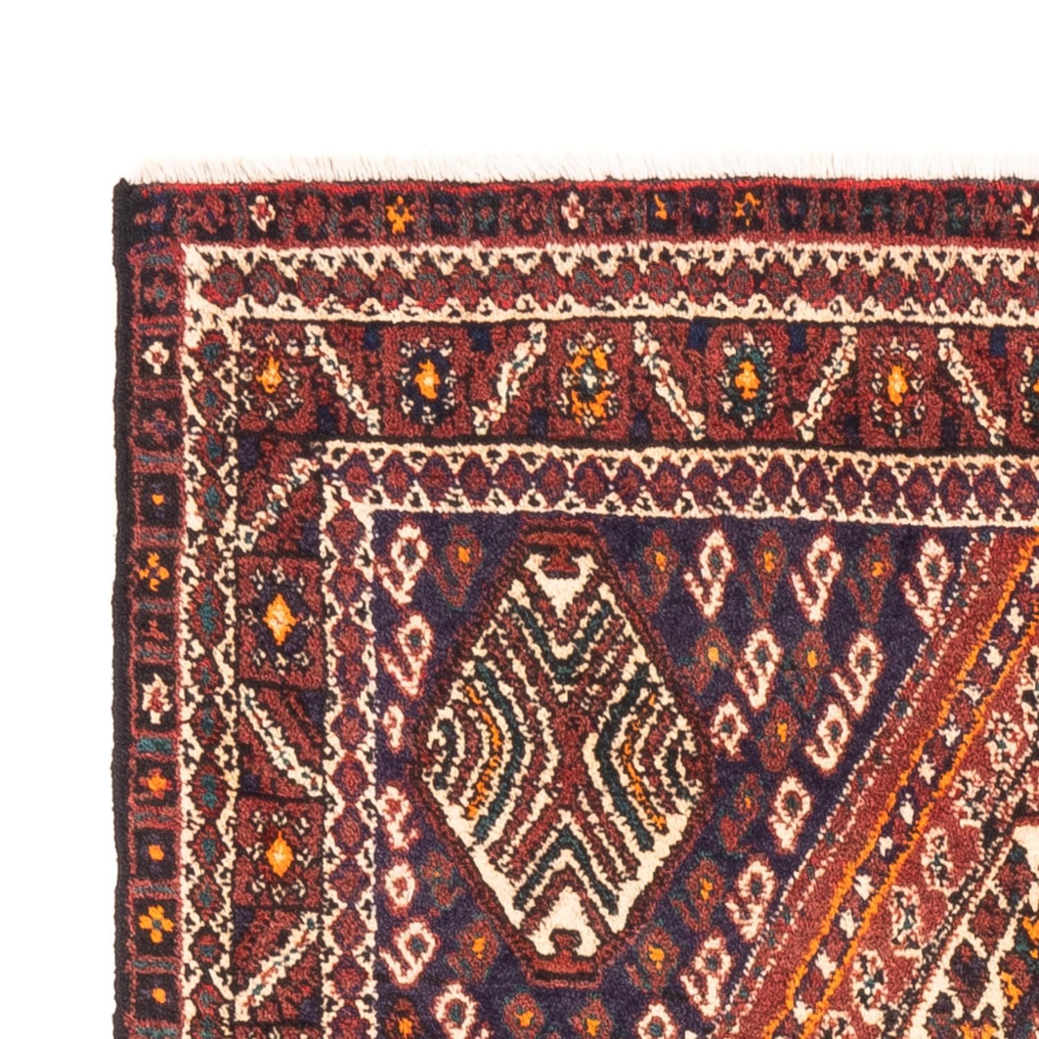 Tapis persan - Nomadic - 127 x 98 cm - rouge bordeaux
