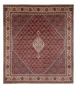 Tapis persan - Bidjar - 294 x 253 cm - rouge foncé