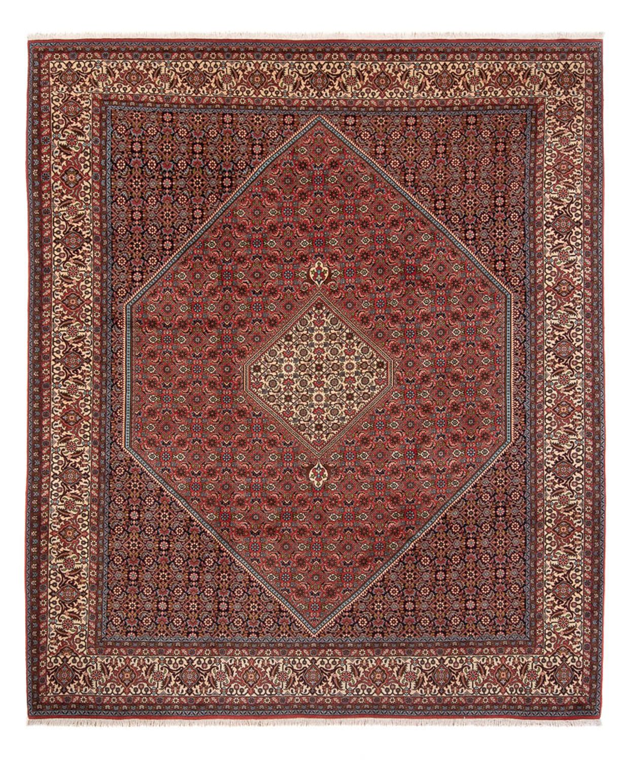Tapis persan - Bidjar - 314 x 255 cm - rouge foncé