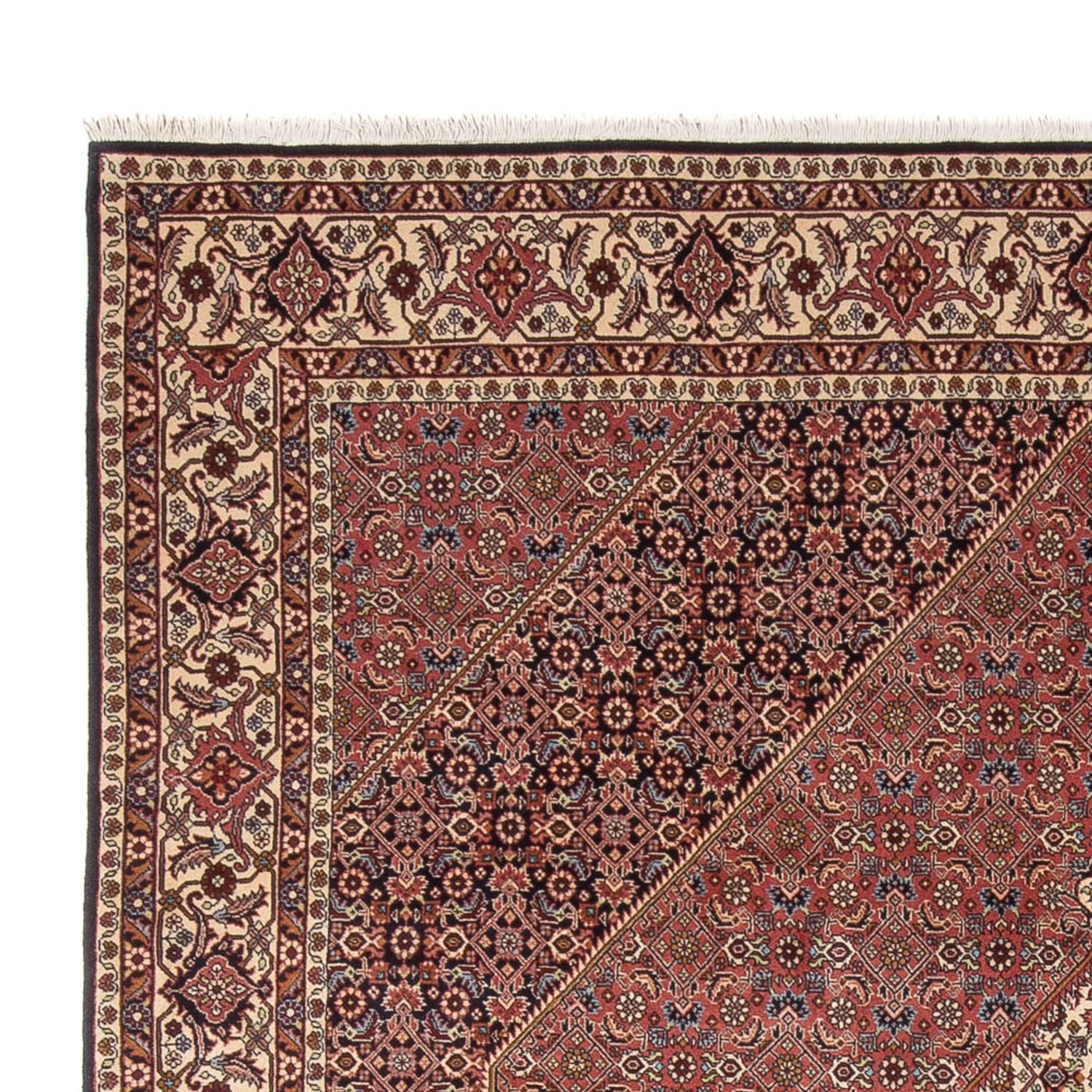 Tapis persan - Bidjar - 299 x 244 cm - rouge foncé