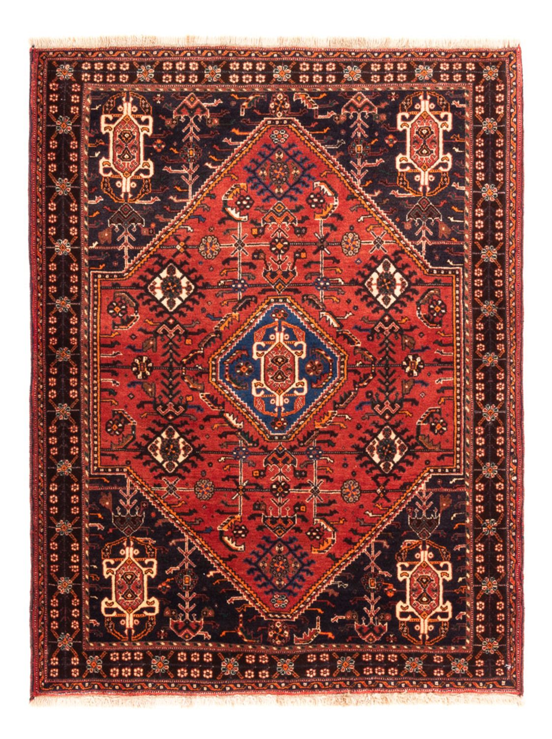 Tapis persan - Nomadic - 140 x 108 cm - rouge