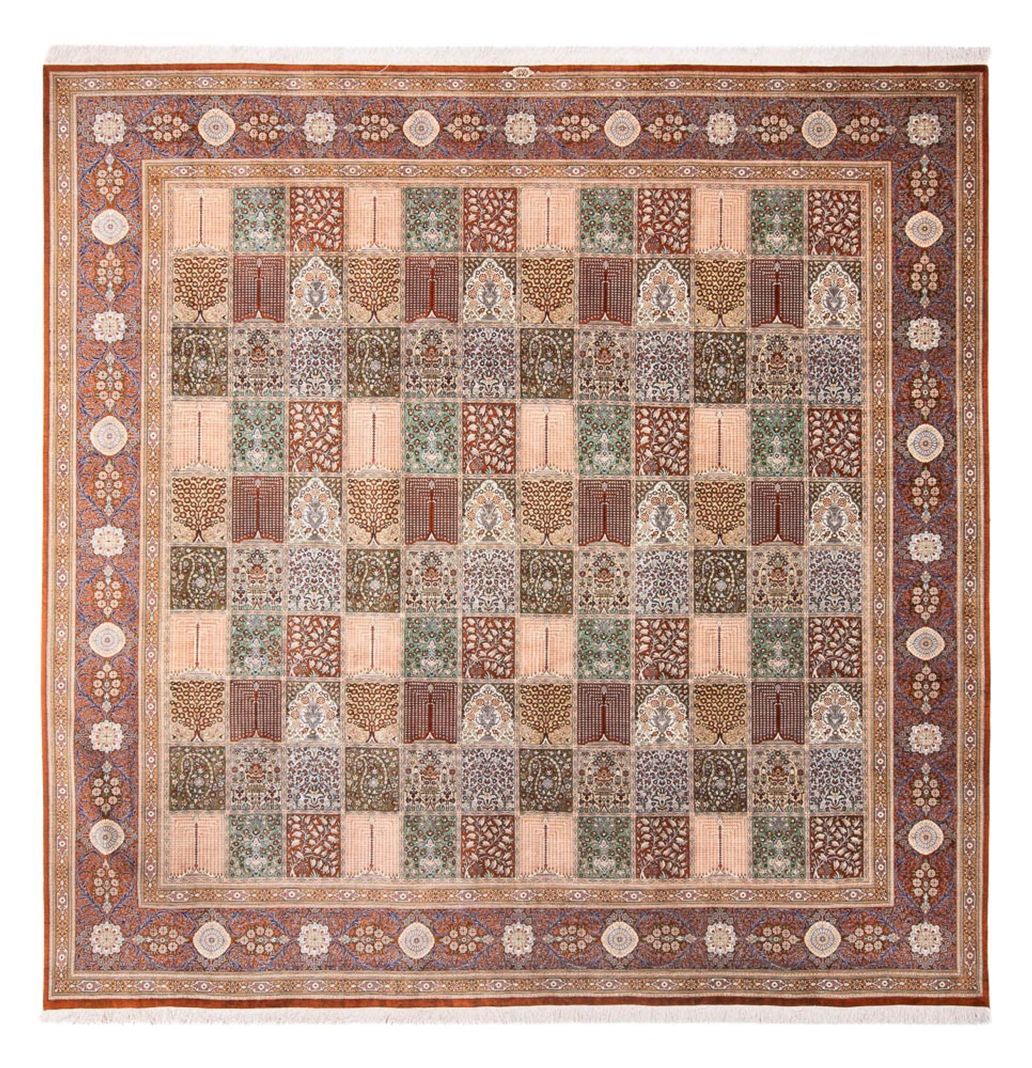 Tapis en soie - Ghom soie - Premium carré  - 302 x 297 cm - multicolore