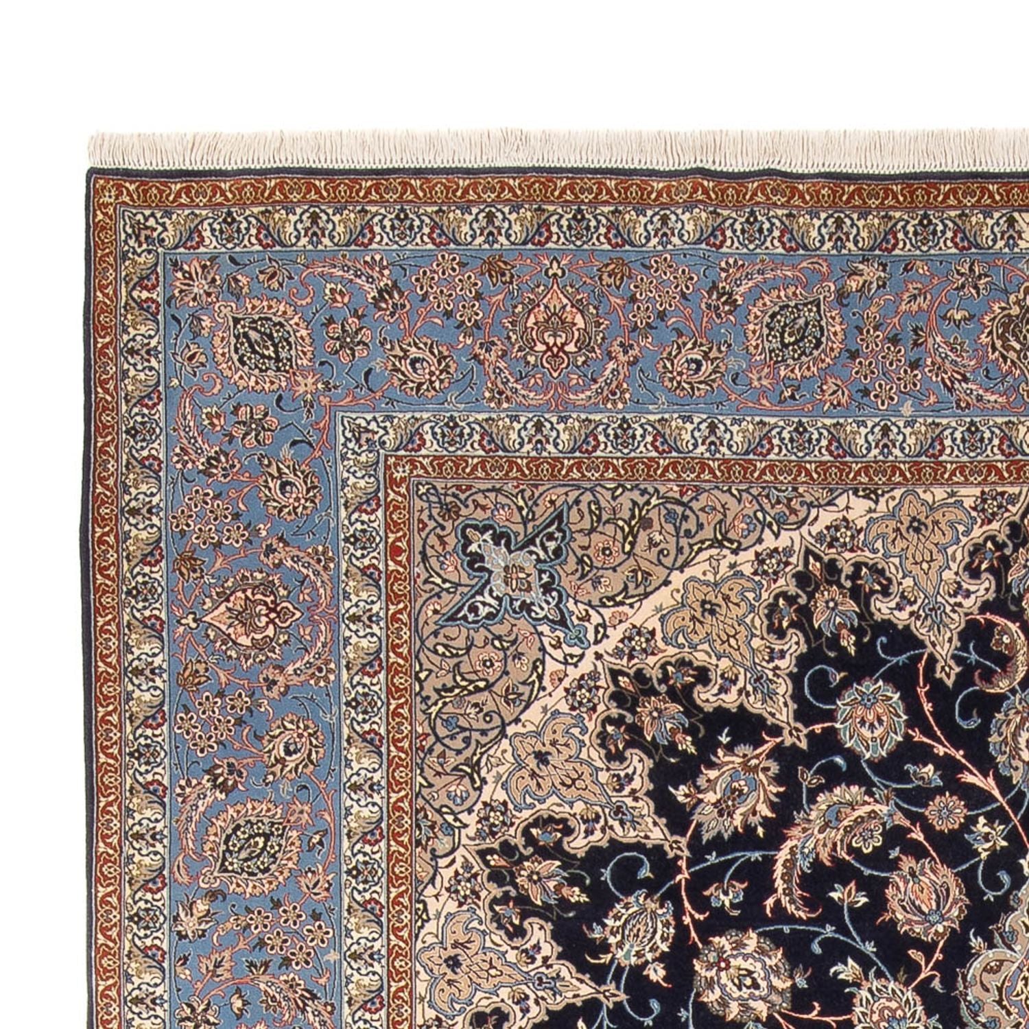 Tapis persan - Isfahan - Premium - 355 x 255 cm - bleu foncé