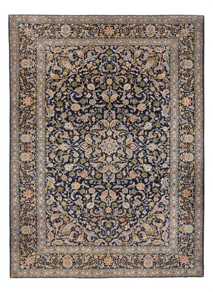 Tapis persan - Keshan - 417 x 293 cm - bleu foncé