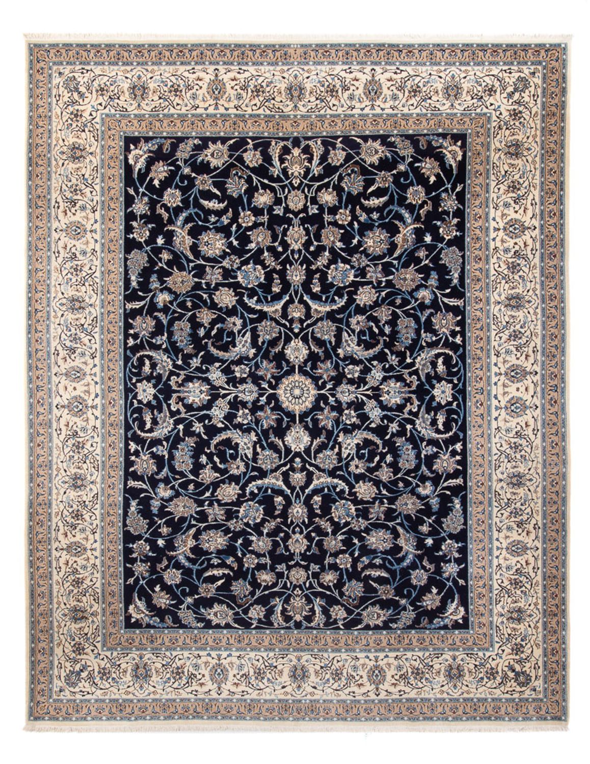 Tapis persan - Nain - 395 x 300 cm - bleu foncé