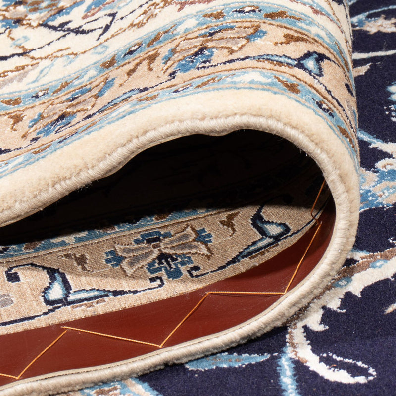 Tapis persan - Nain - 395 x 300 cm - bleu foncé