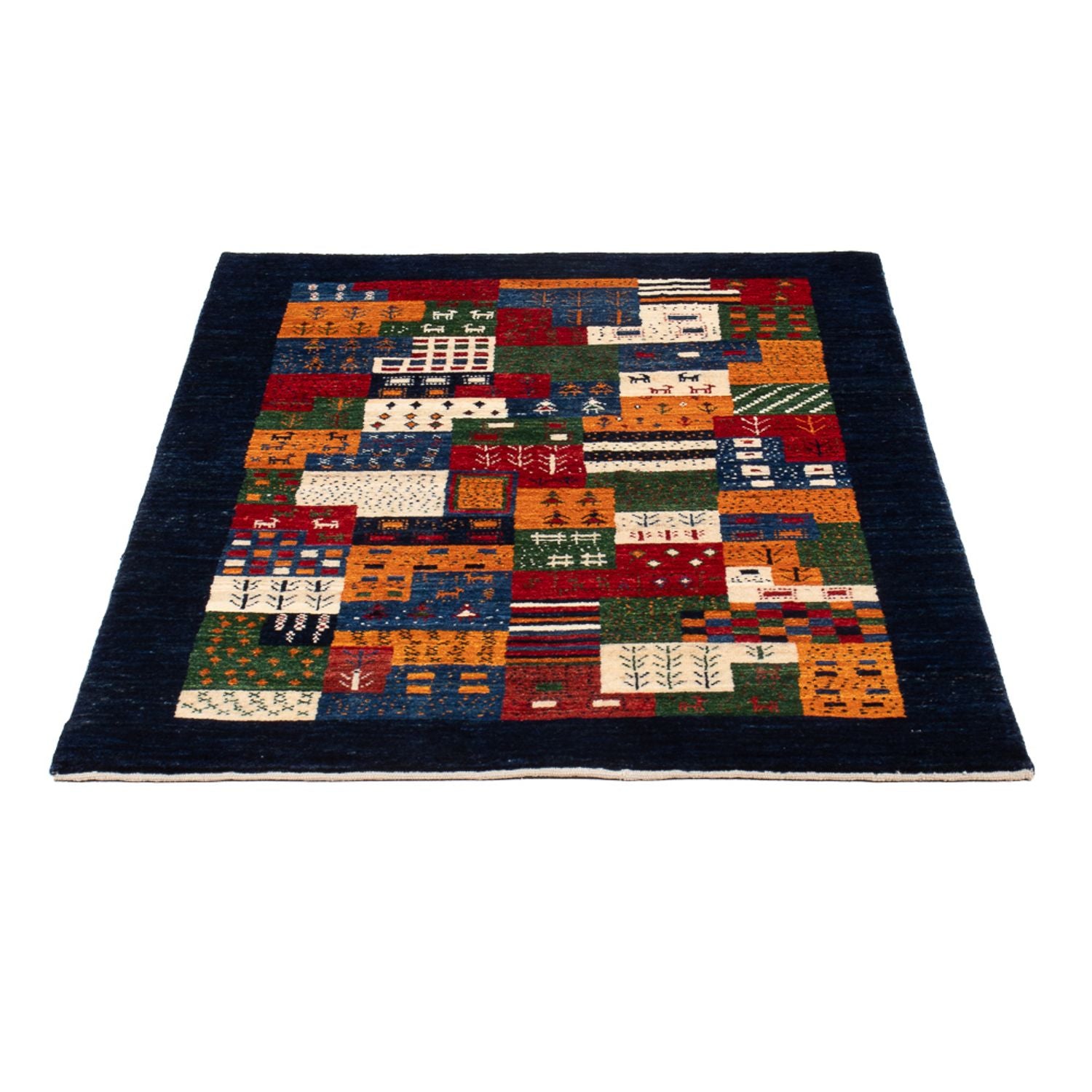 Tapis Gabbeh - Loribaft Persan - 129 x 83 cm - multicolore