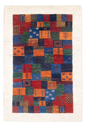 Tapis Gabbeh - Loribaft Persan - 132 x 86 cm - multicolore
