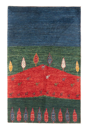 Tapis Gabbeh - Loribaft Persan - 131 x 81 cm - multicolore