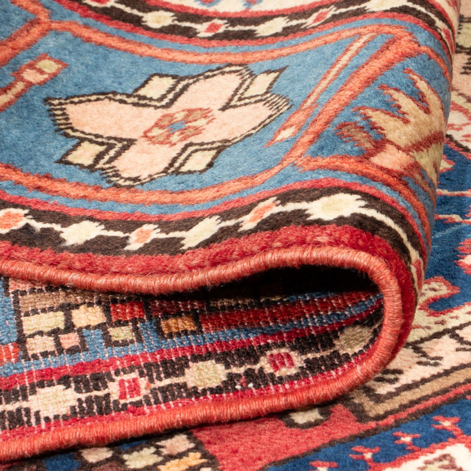 Tapis persan - Nomadic - 196 x 147 cm - bleu