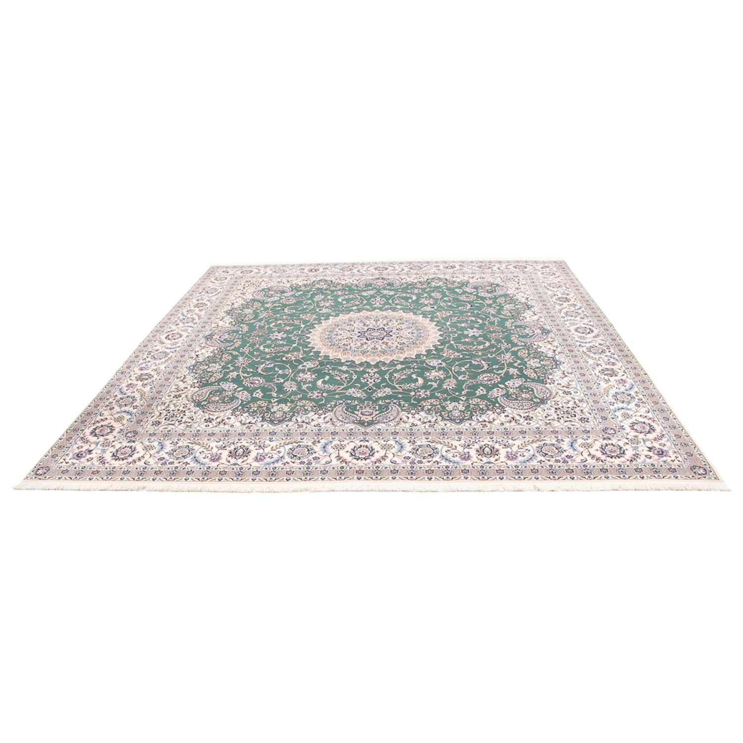 Tapis persan - Nain - Premium - 260 x 255 cm - vert