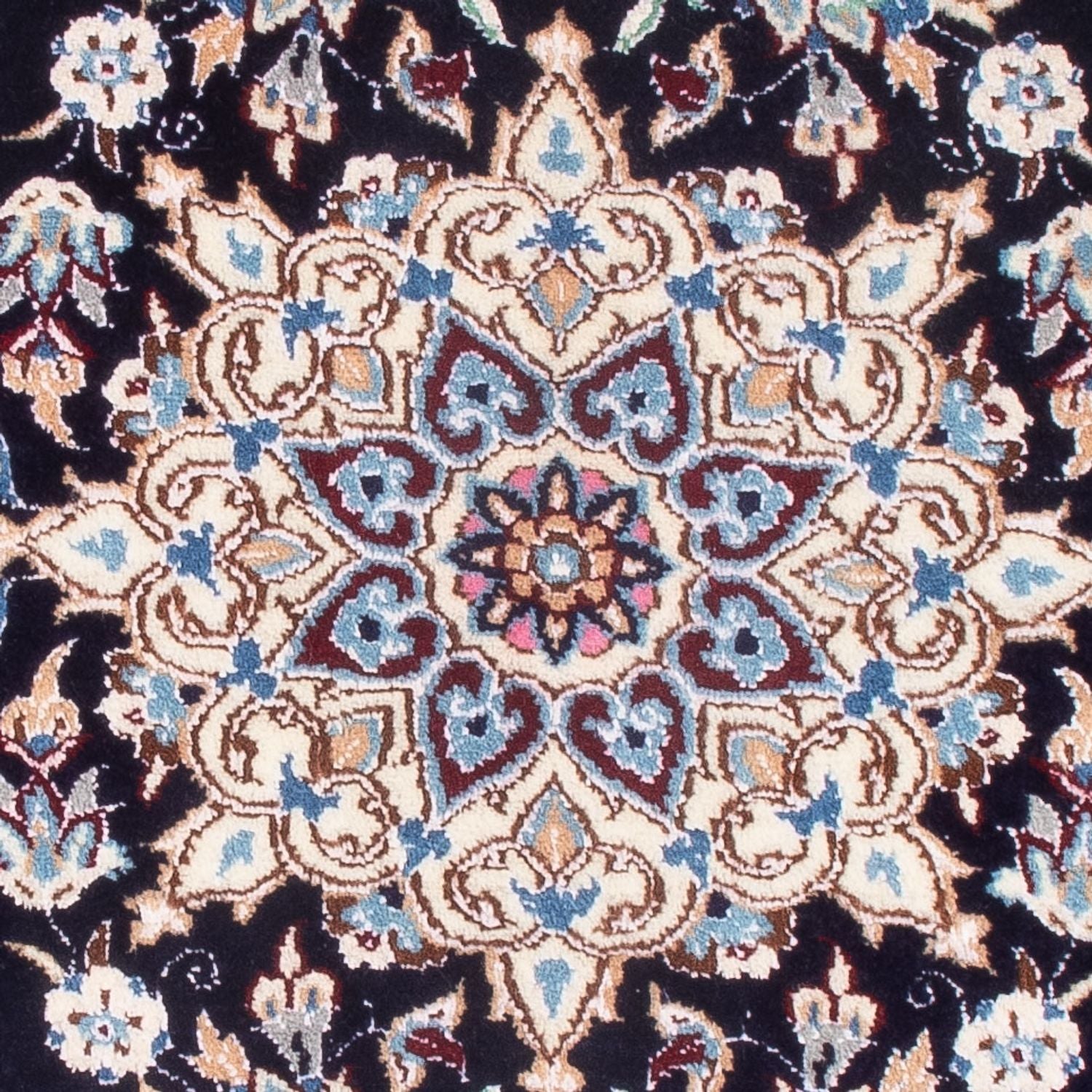 Tapis persan - Nain - Premium - 76 x 50 cm - bleu foncé