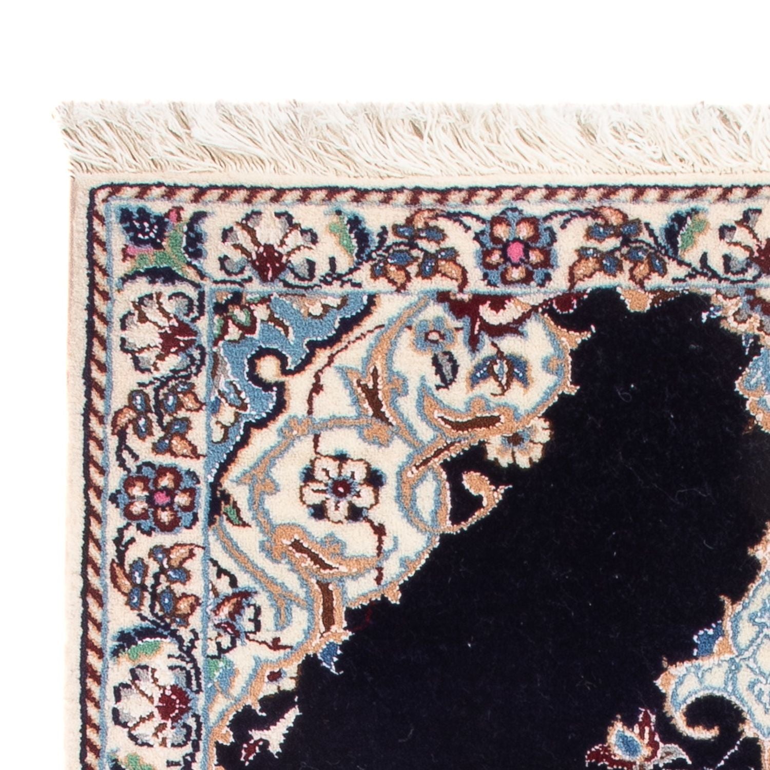 Tapis persan - Nain - Premium - 76 x 50 cm - bleu foncé
