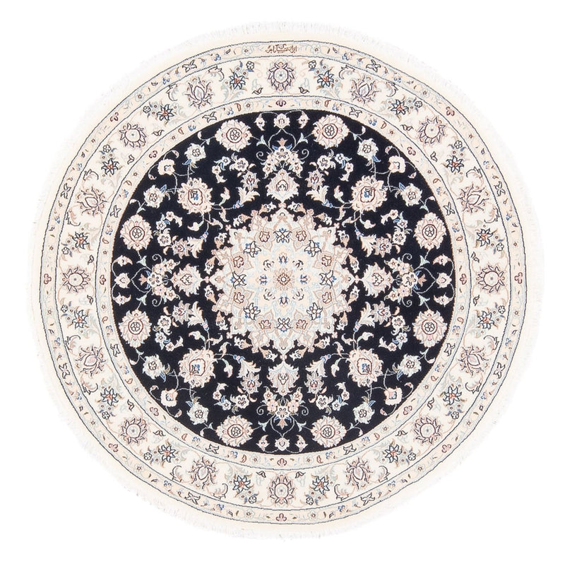 Tapis persan - Nain - Premium ronde  - 105 x 104 cm - bleu foncé