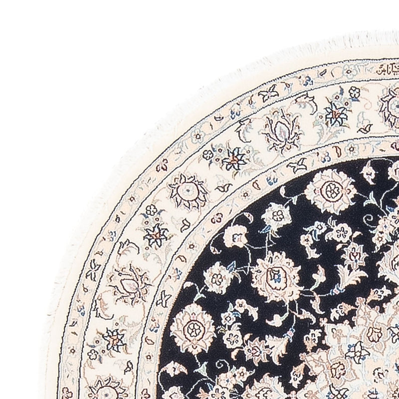Tapis persan - Nain - Premium ronde  - 105 x 104 cm - bleu foncé