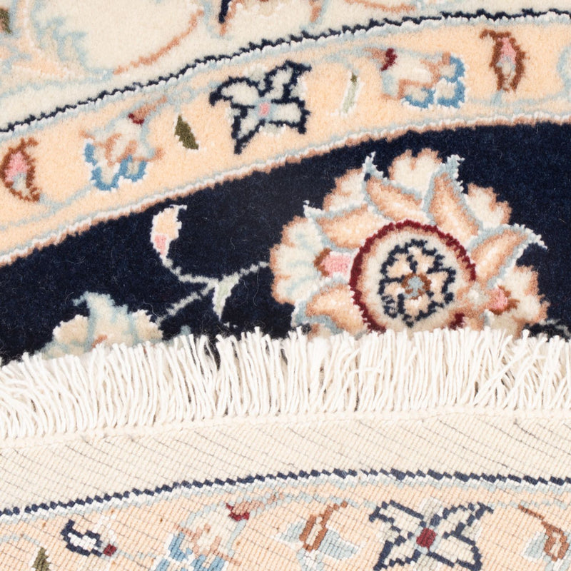 Tapis persan - Nain - Premium ronde  - 111 x 105 cm - bleu foncé
