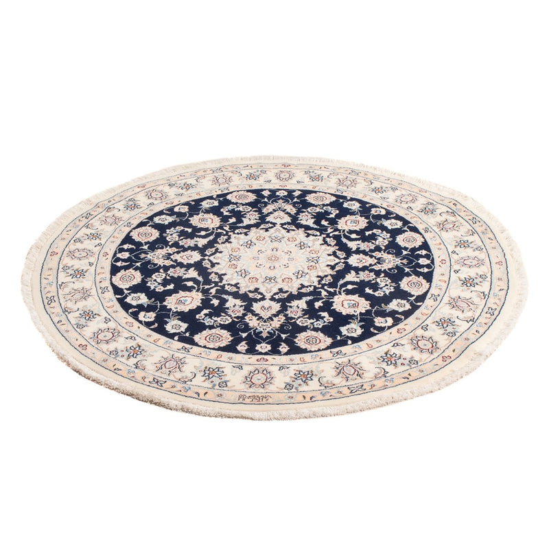 Tapis persan - Nain - Premium ronde  - 111 x 105 cm - bleu foncé