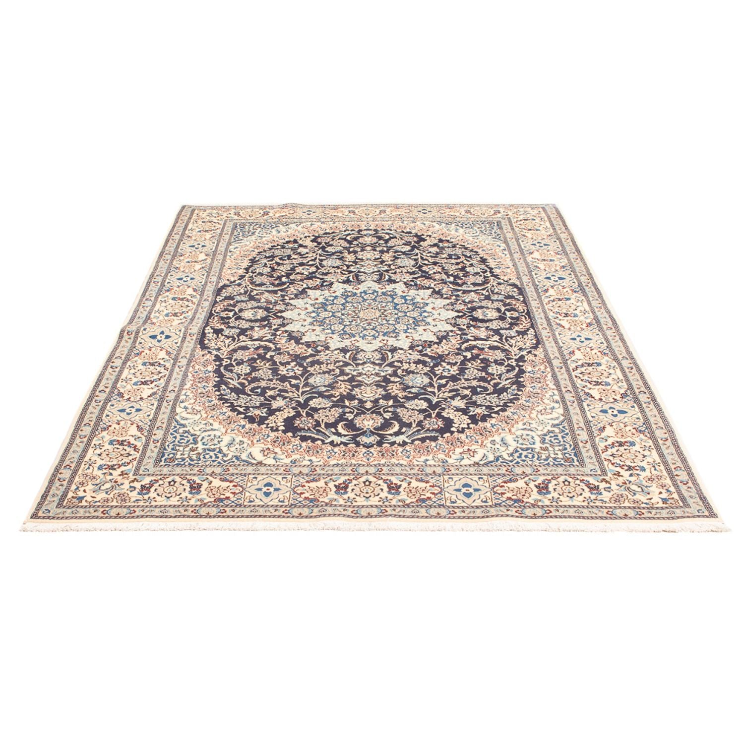 Tapis persan - Nain - Premium - 195 x 130 cm - bleu foncé