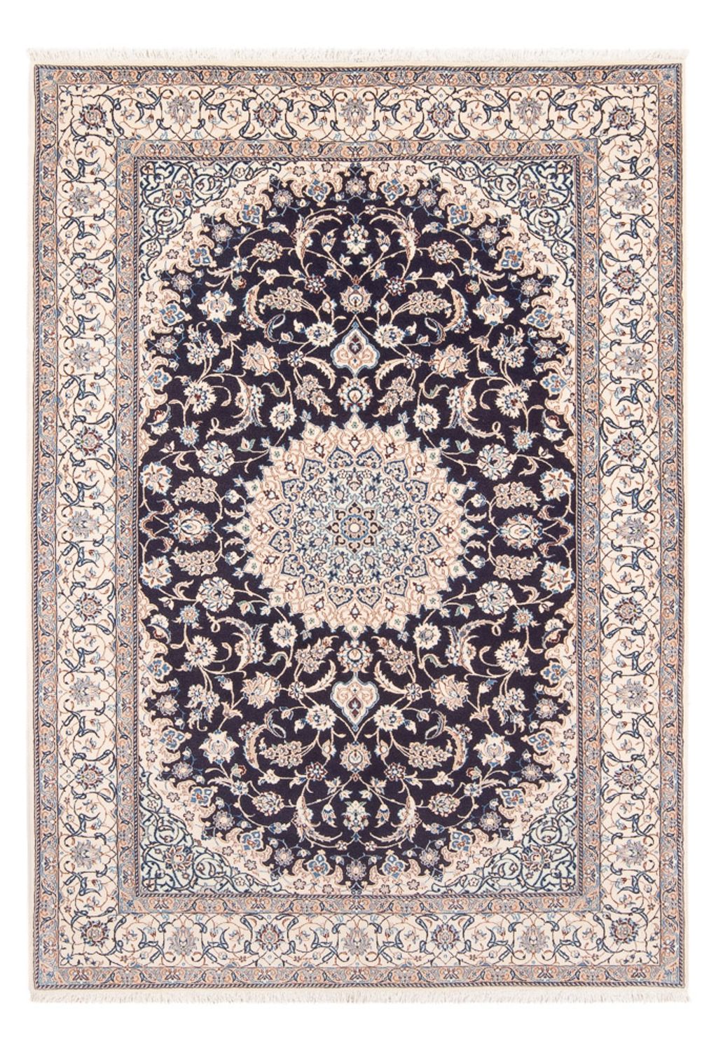 Tapis persan - Nain - Premium - 200 x 130 cm - bleu foncé