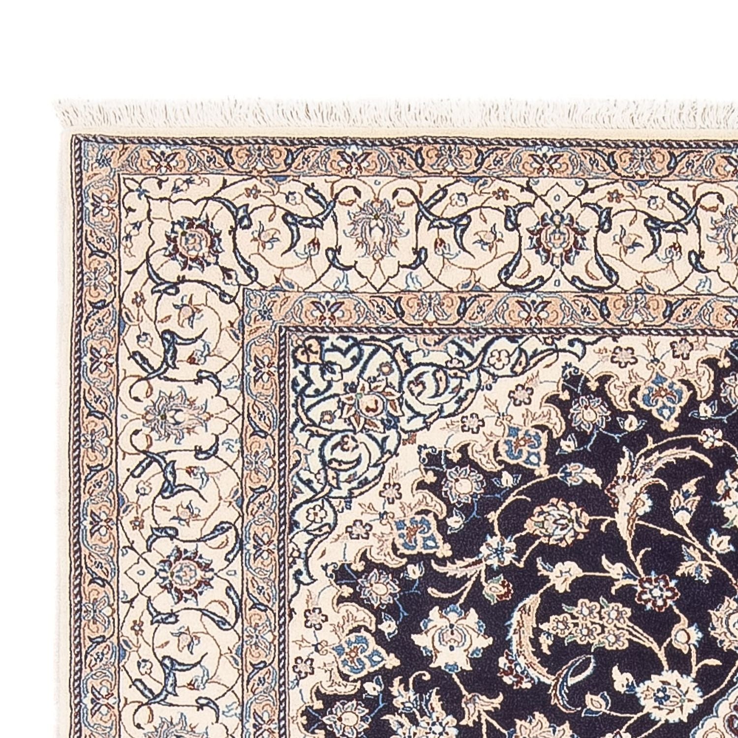 Tapis persan - Nain - Premium - 200 x 130 cm - bleu foncé