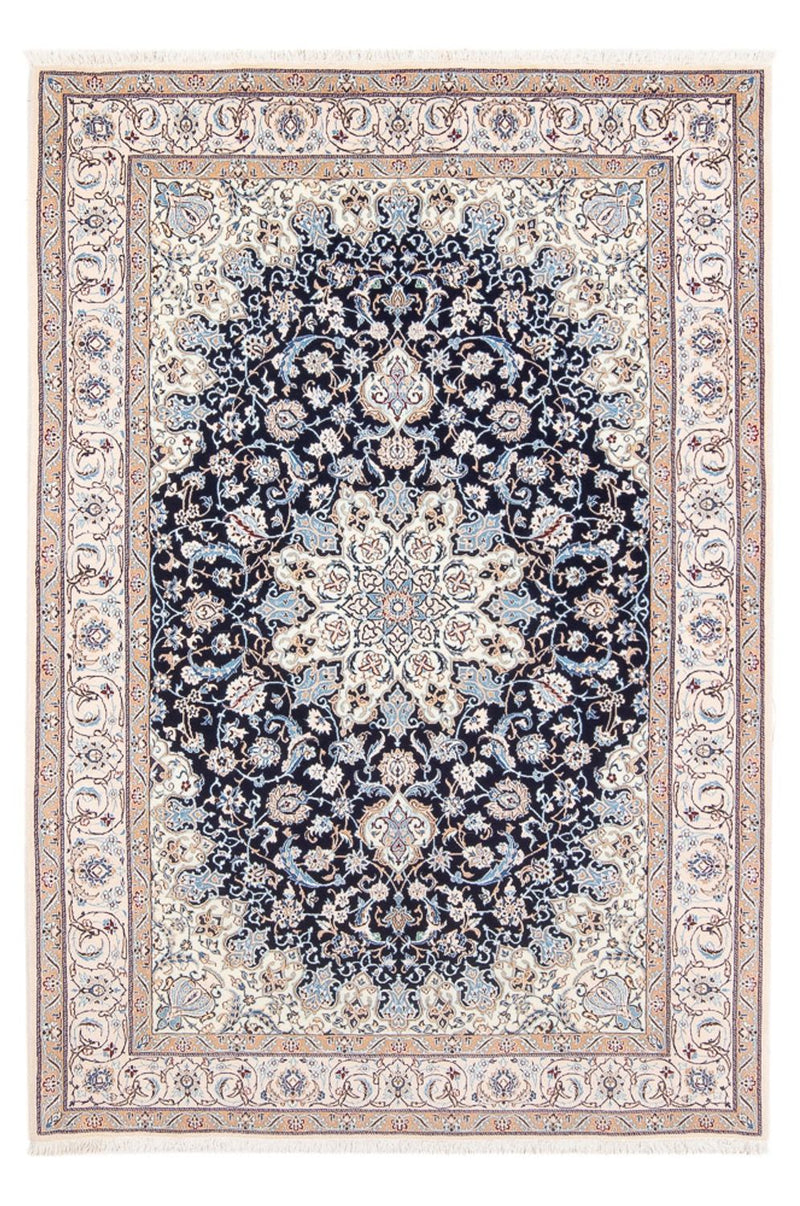 Tapis persan - Nain - Premium - 198 x 130 cm - bleu foncé