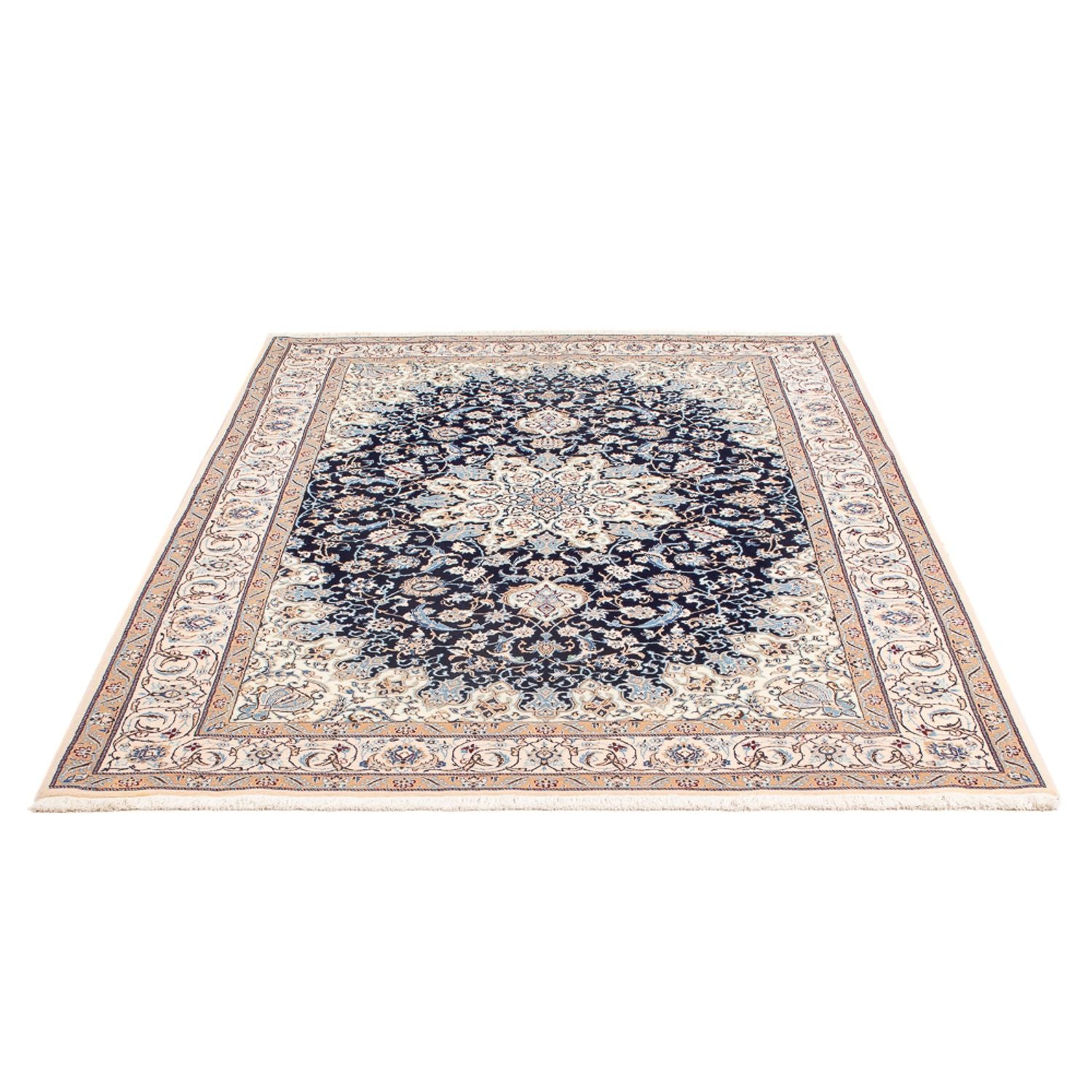 Tapis persan - Nain - Premium - 198 x 130 cm - bleu foncé