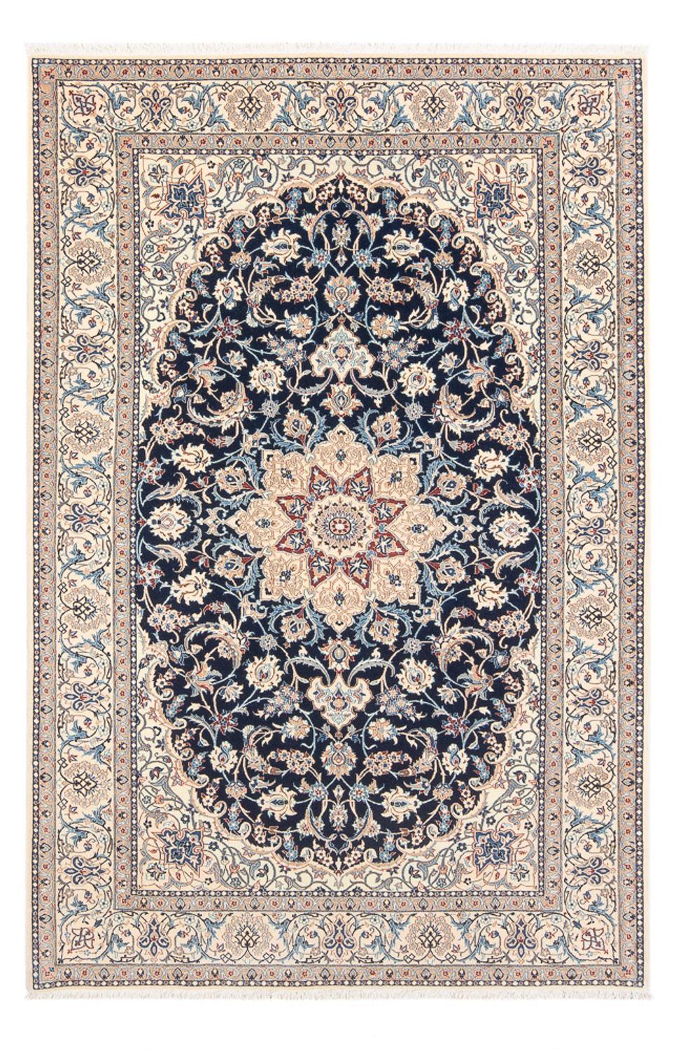Tapis persan - Nain - Premium - 196 x 133 cm - bleu foncé