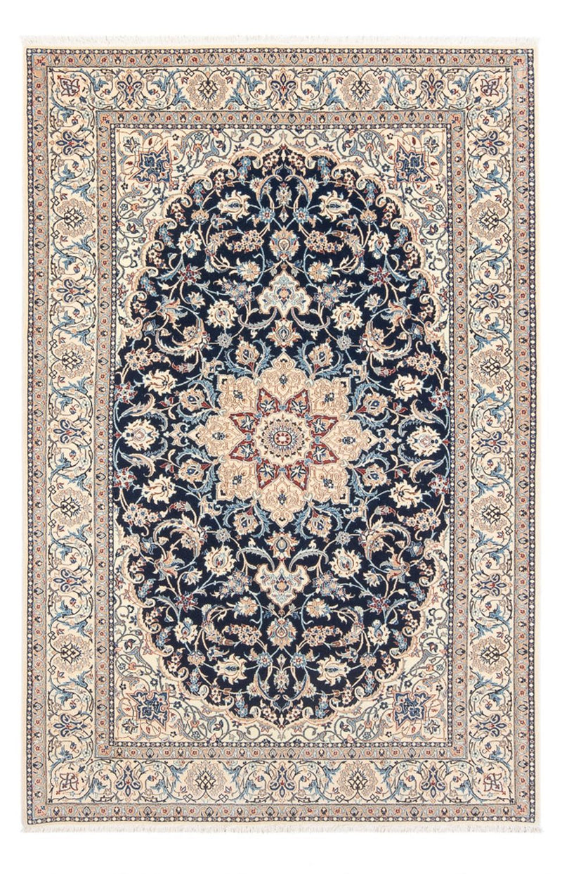 Tapis persan - Nain - Premium - 196 x 133 cm - bleu foncé