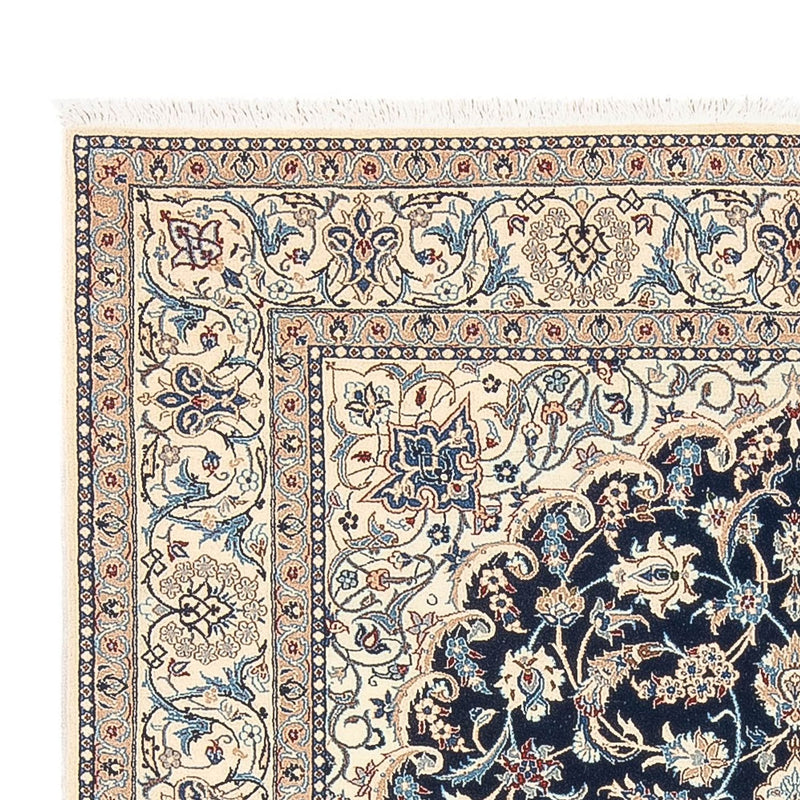 Tapis persan - Nain - Premium - 196 x 133 cm - bleu foncé