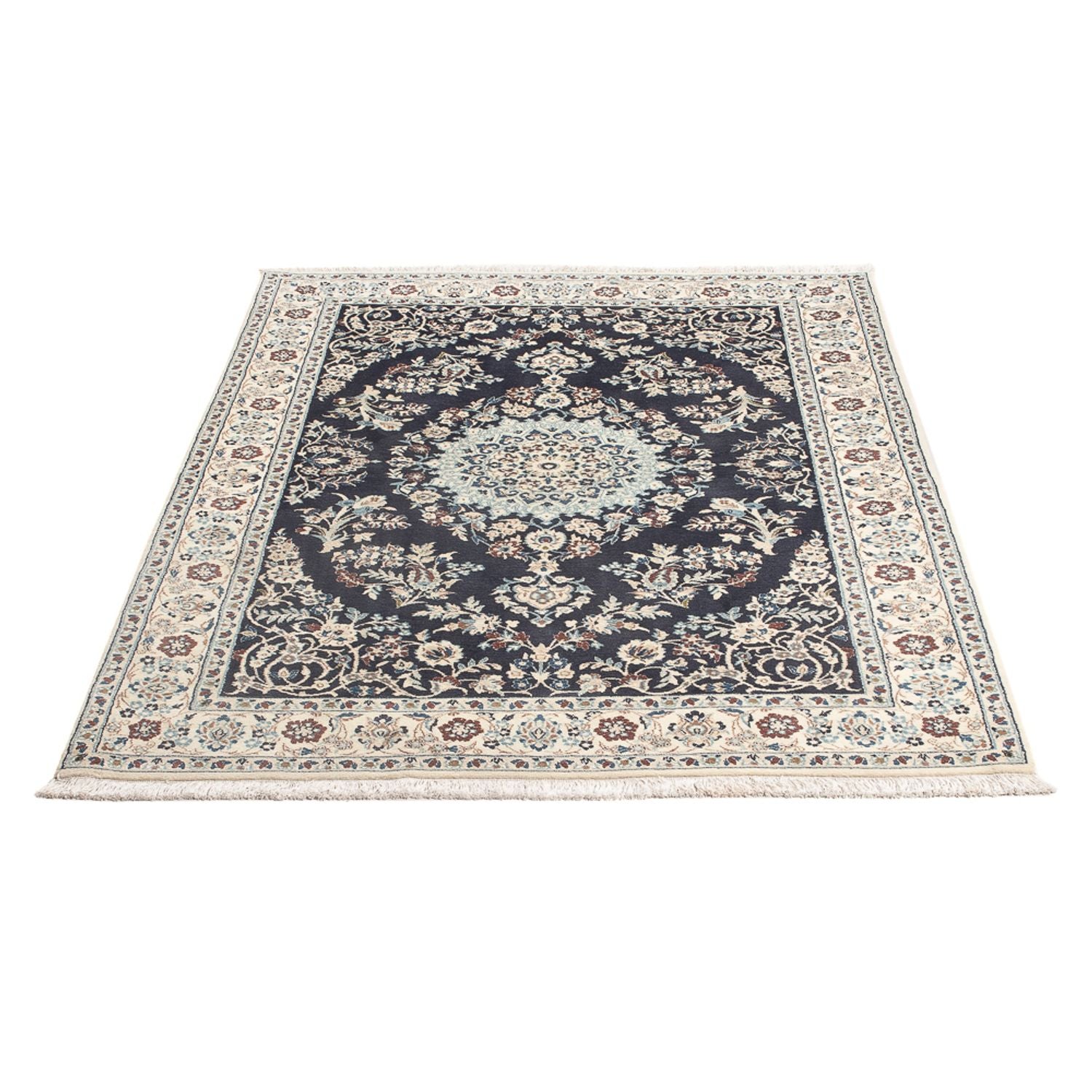 Tapis persan - Nain - Premium - 150 x 102 cm - bleu foncé