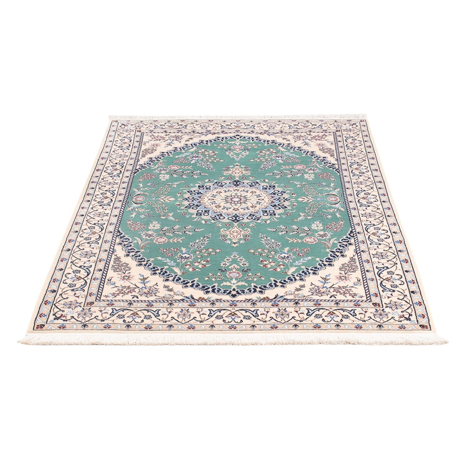 Tapis persan - Nain - Premium - 153 x 100 cm - vert