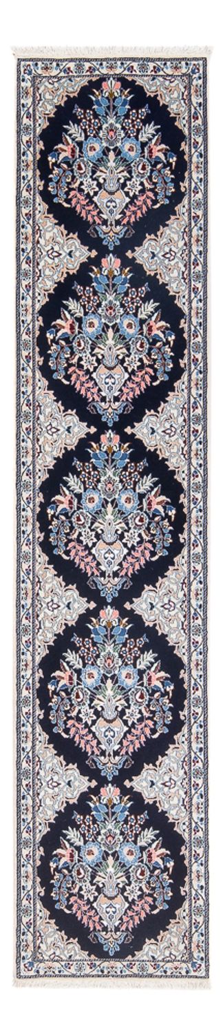 Tapis de couloir Tapis persan - Nain - Premium - 202 x 46 cm - bleu foncé