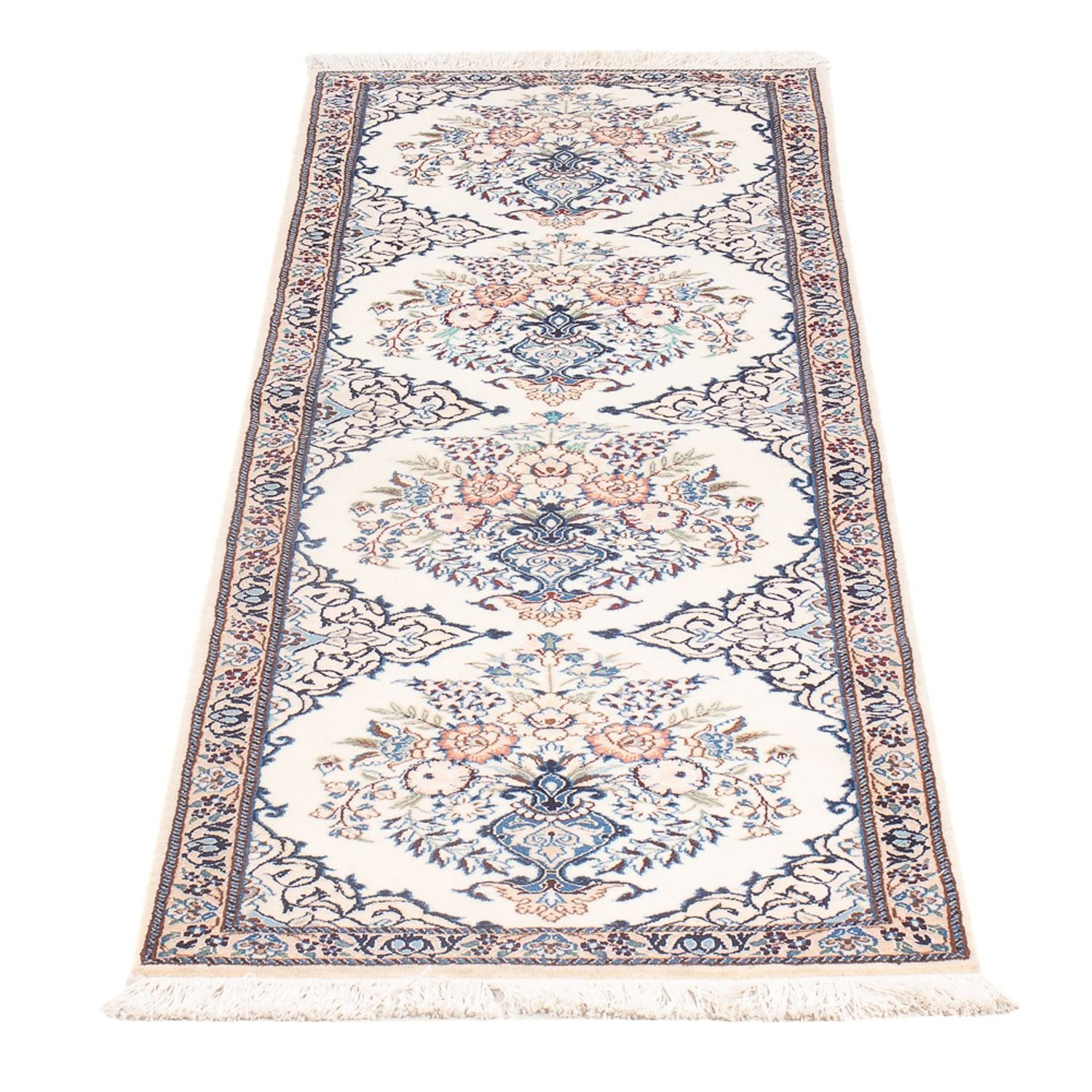 Tapis de couloir Tapis persan - Nain - Premium - 155 x 48 cm - crème