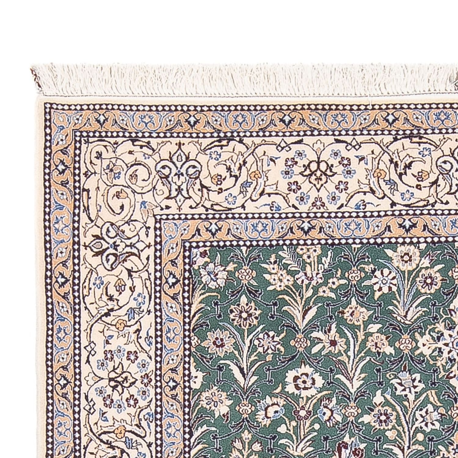 Tapis persan - Nain - Premium - 205 x 130 cm - vert menthe