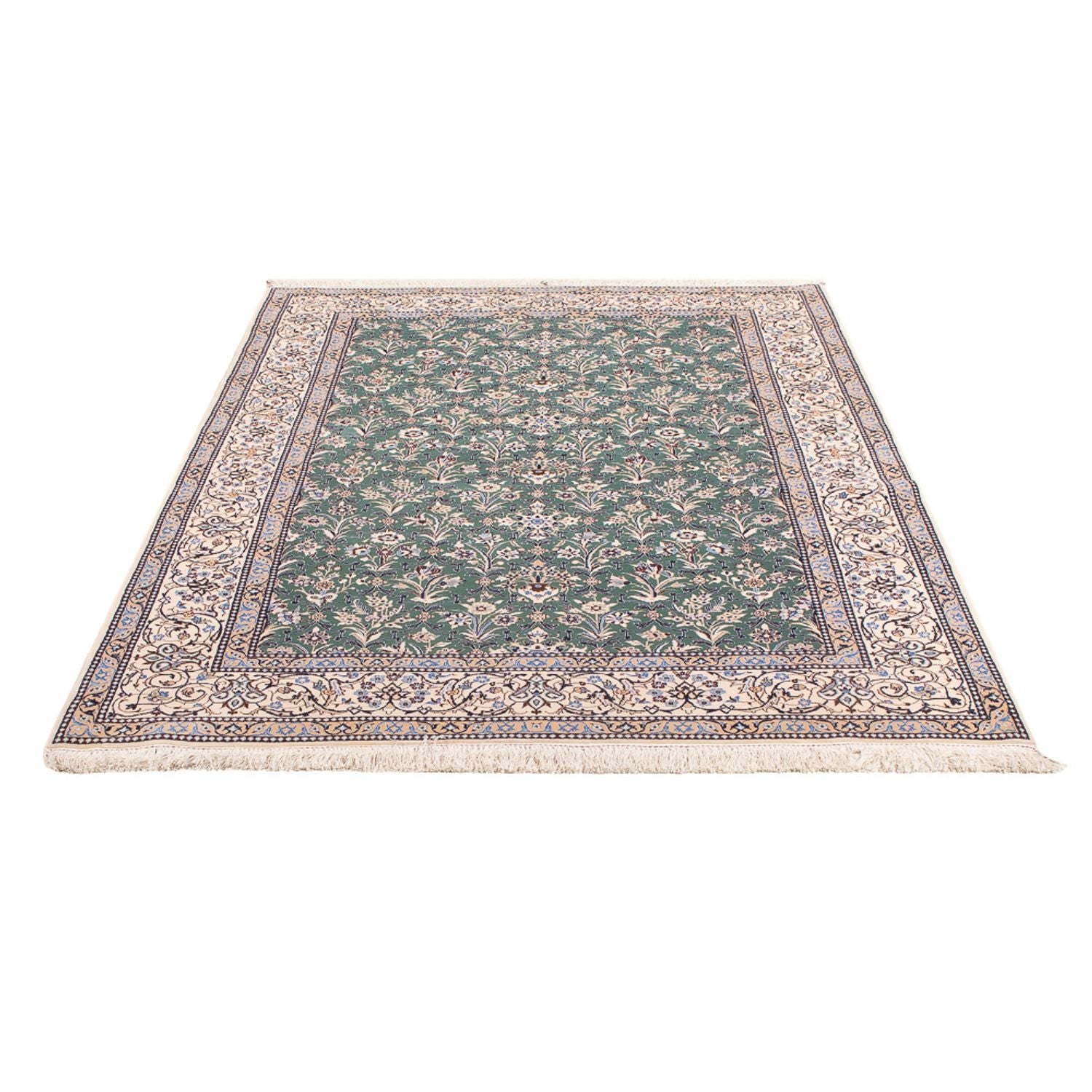 Tapis persan - Nain - Premium - 205 x 130 cm - vert menthe