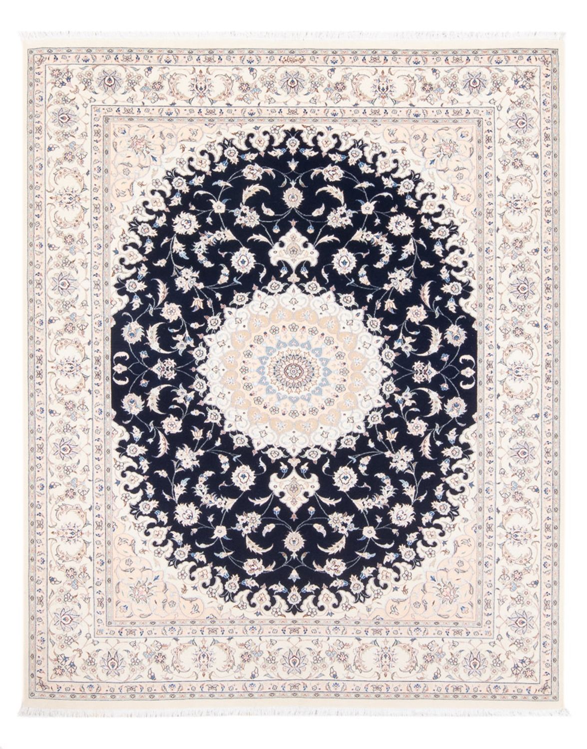 Tapis persan - Nain - Premium - 198 x 132 cm - bleu foncé