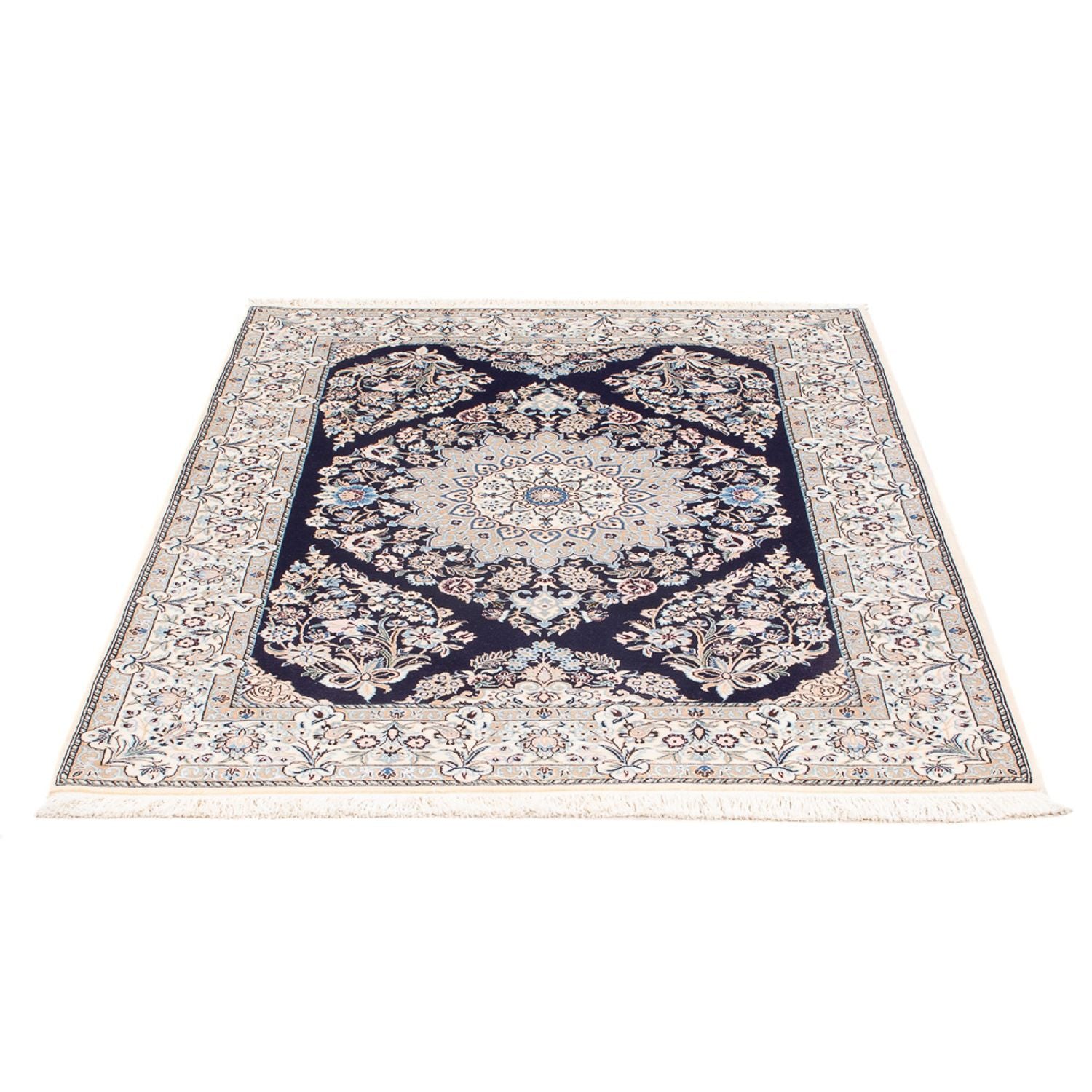 Tapis persan - Nain - Premium - 147 x 104 cm - bleu foncé