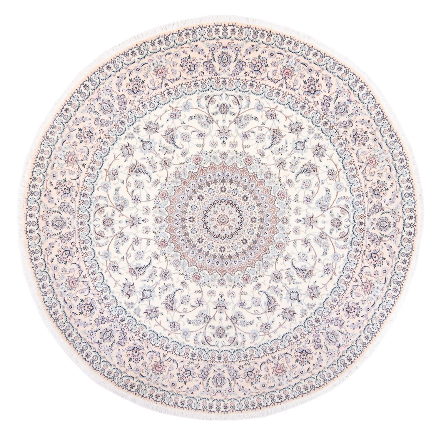 Tapis persan - Nain - Premium ronde  - 247 x 247 cm - crème