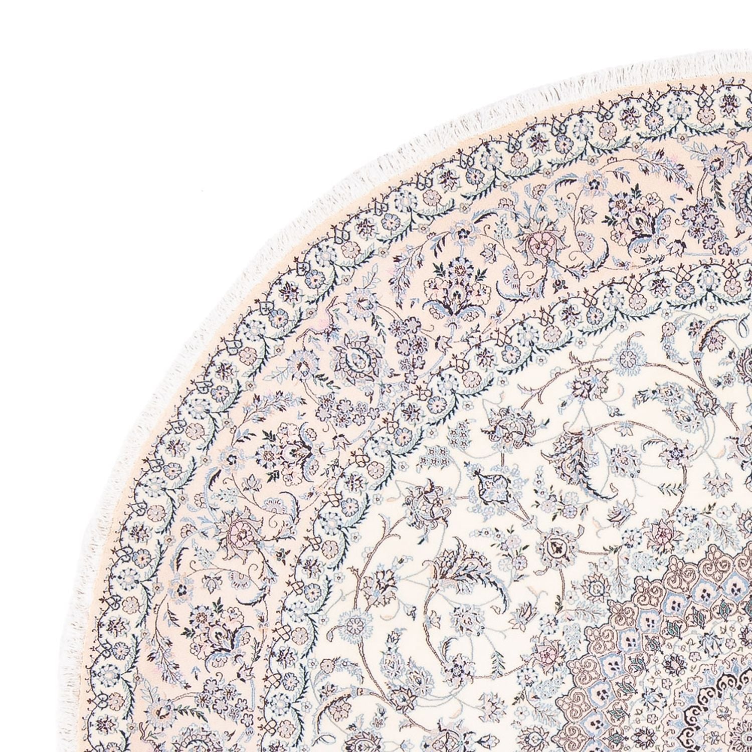 Tapis persan - Nain - Premium ronde  - 247 x 247 cm - crème