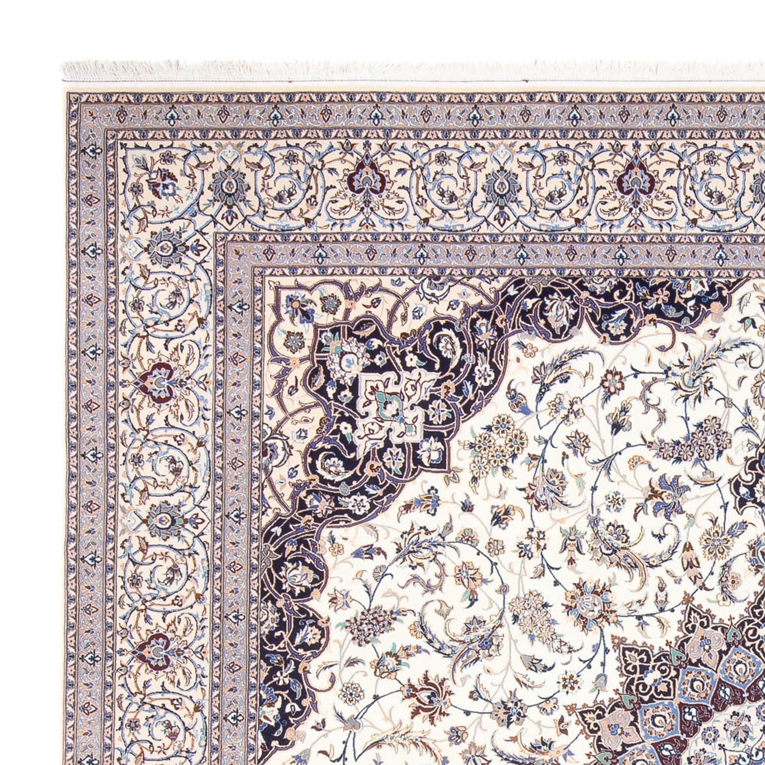 Tapis persan - Nain - Premium carré  - 308 x 308 cm - crème