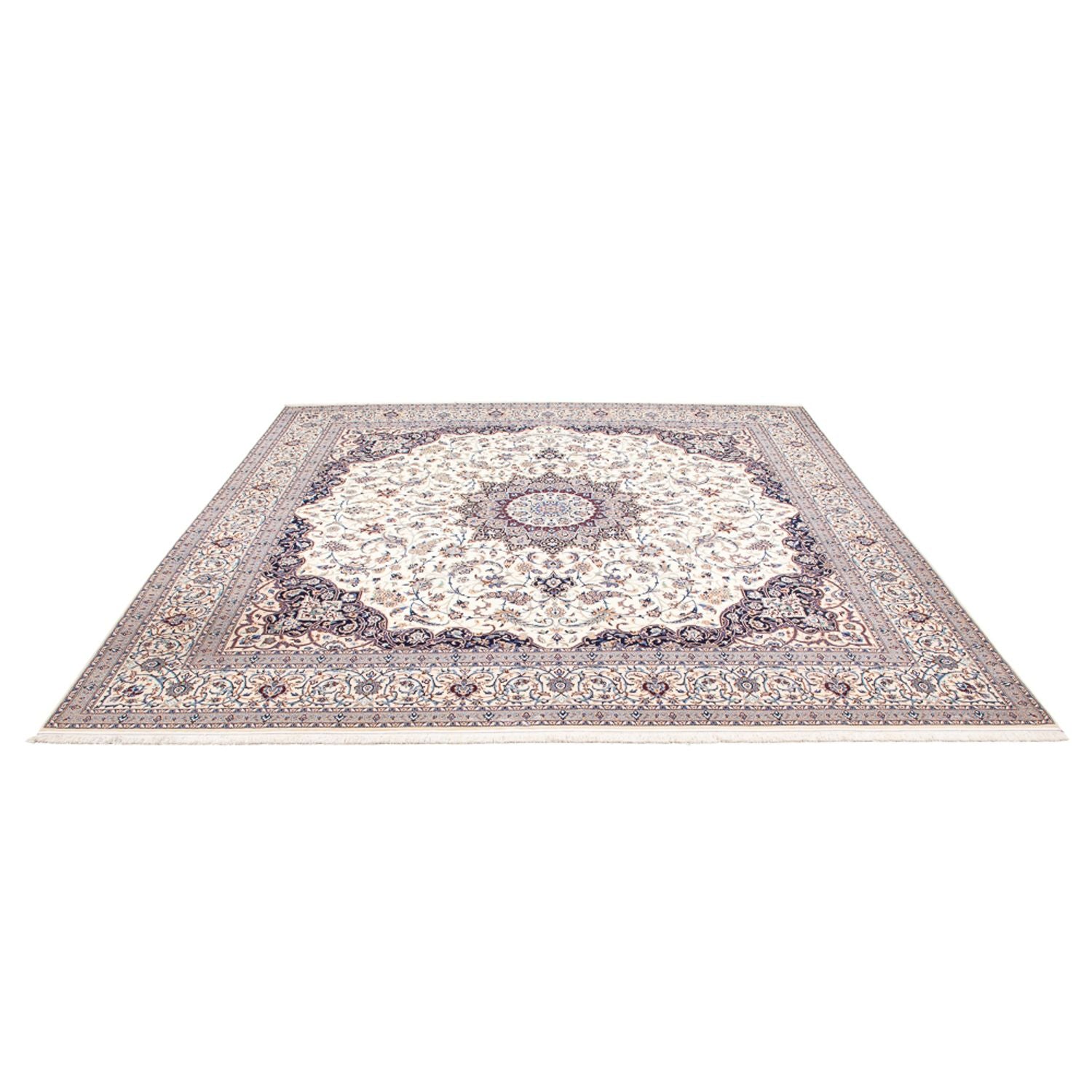 Tapis persan - Nain - Premium carré  - 308 x 308 cm - crème
