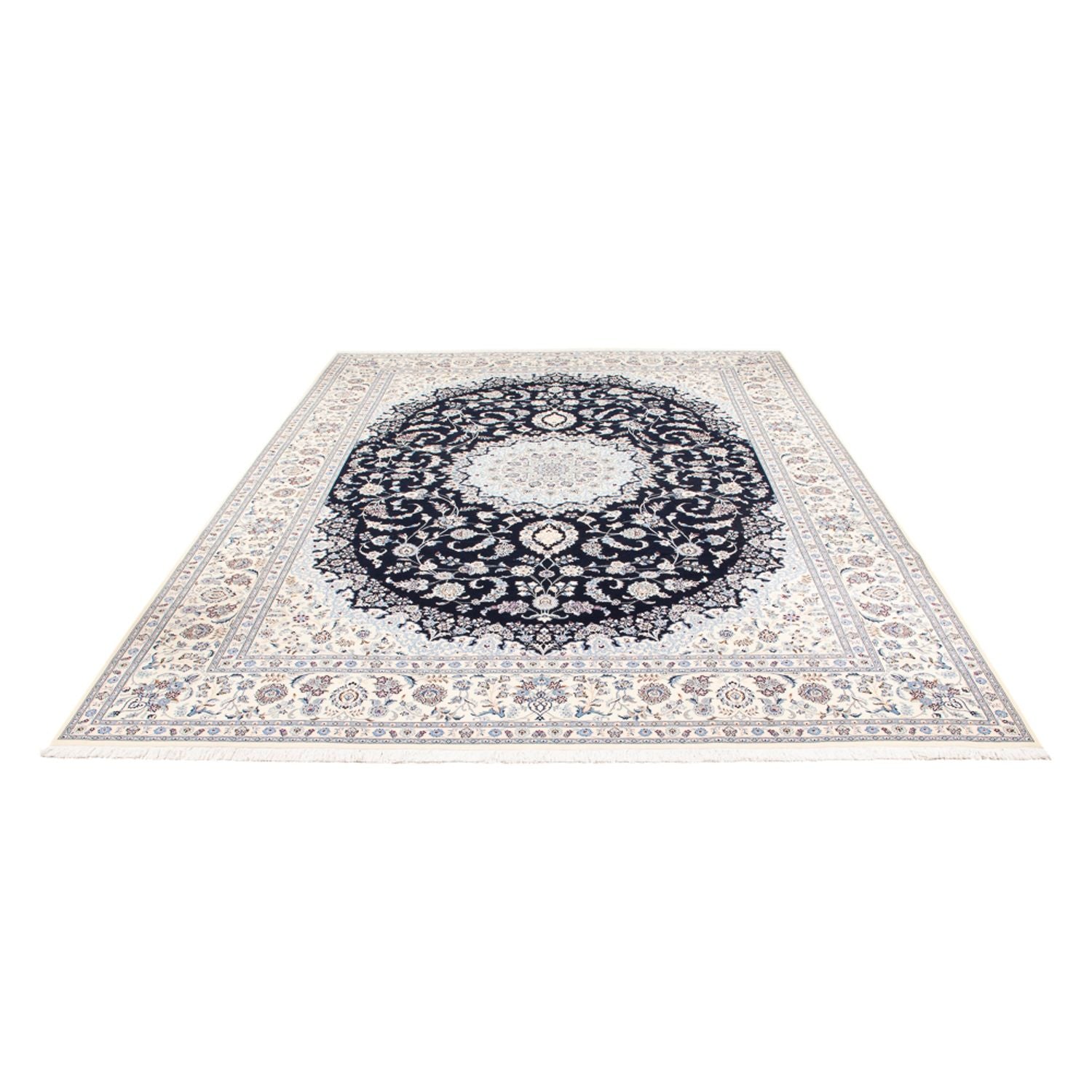 Tapis persan - Nain - Premium - 345 x 252 cm - bleu foncé
