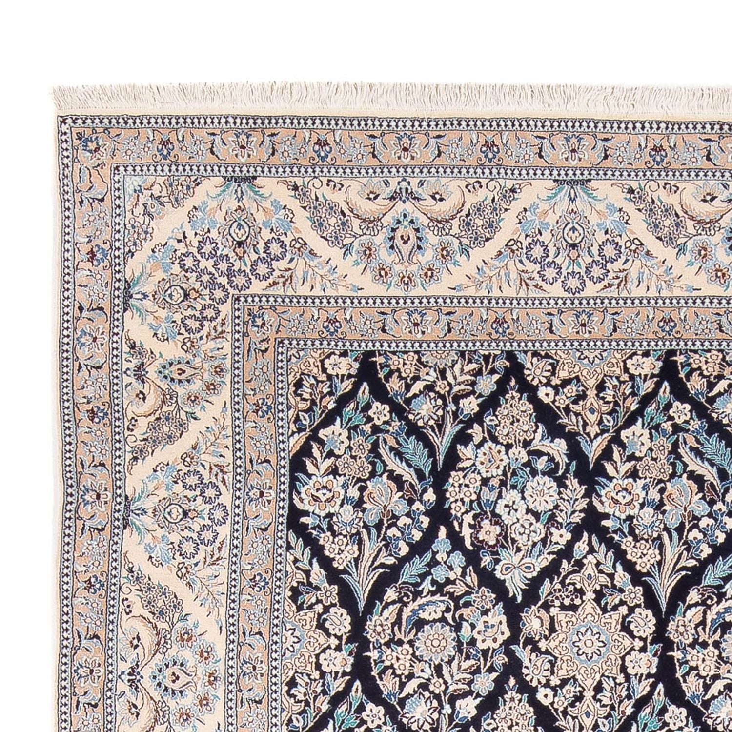 Tapis persan - Nain - Premium - 302 x 200 cm - bleu foncé