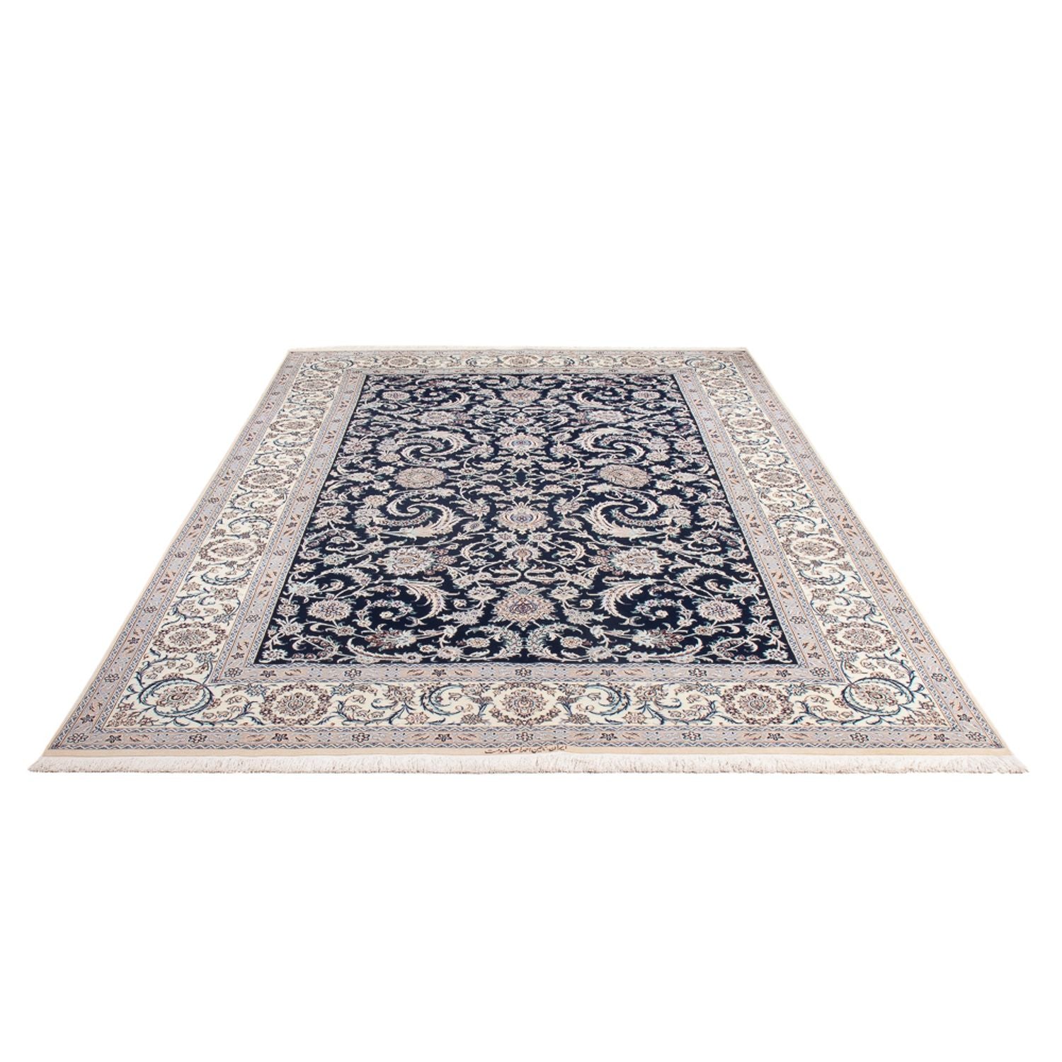 Tapis persan - Nain - Premium - 298 x 195 cm - bleu foncé